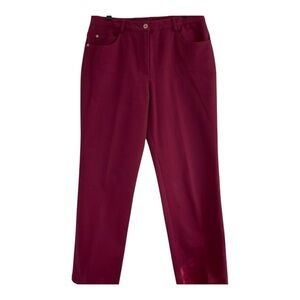 St John Sport Women's Straight Leg Pants - Burgundy